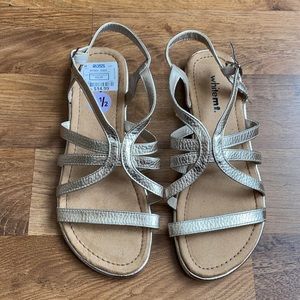 Gold sandals size 8 1/2M Whitemt.
